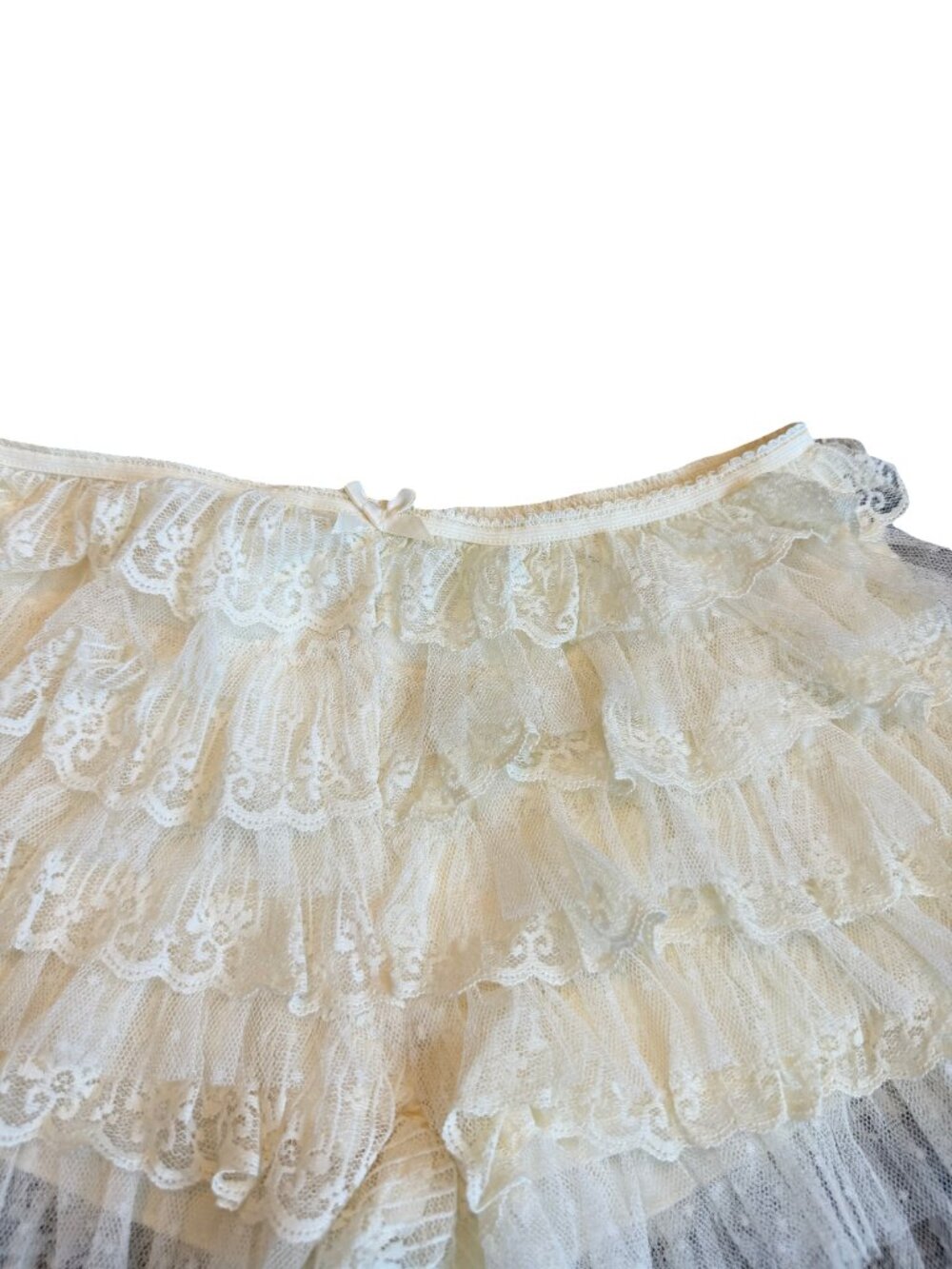 Jaded London Tiered Ruffle Lace Shorts Ivory Sheer Size Small Women's NWT - Picture 4 of 14